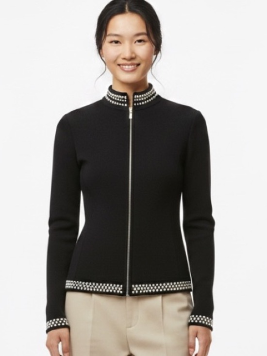 St. John Collection Sweaters - St John Collection Sweater Jacket Black Embellished Sz 2